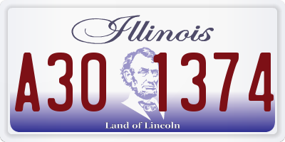 IL license plate A301374