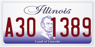 IL license plate A301389