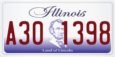 IL license plate A301398