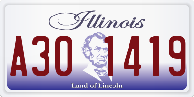 IL license plate A301419