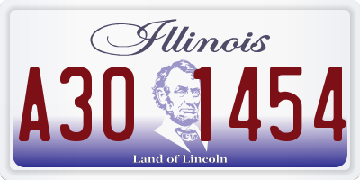 IL license plate A301454