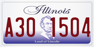 IL license plate A301504