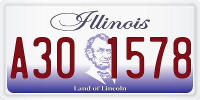 IL license plate A301578
