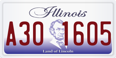 IL license plate A301605