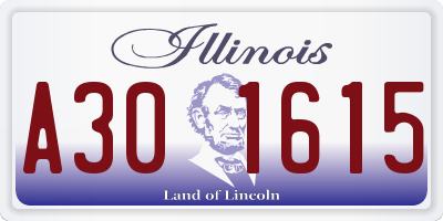 IL license plate A301615