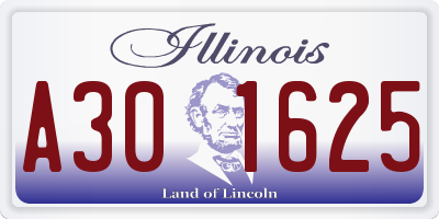 IL license plate A301625