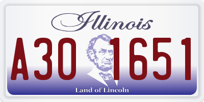IL license plate A301651