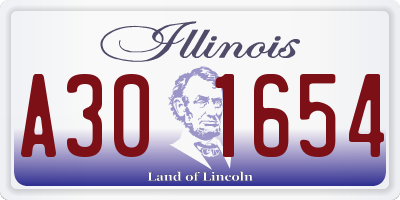 IL license plate A301654