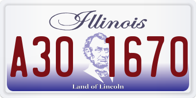 IL license plate A301670