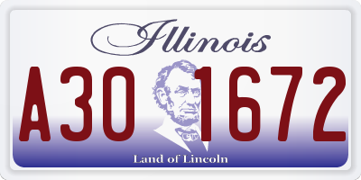 IL license plate A301672