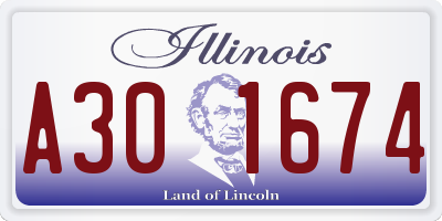 IL license plate A301674