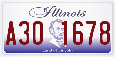 IL license plate A301678