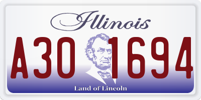 IL license plate A301694