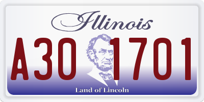IL license plate A301701
