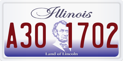 IL license plate A301702