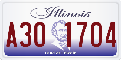 IL license plate A301704