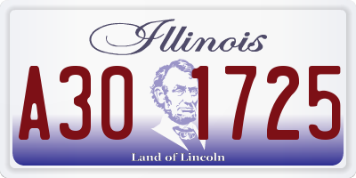 IL license plate A301725