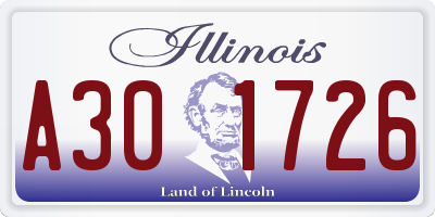 IL license plate A301726