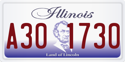 IL license plate A301730