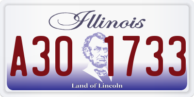 IL license plate A301733