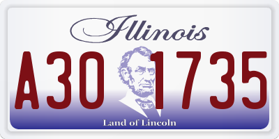 IL license plate A301735
