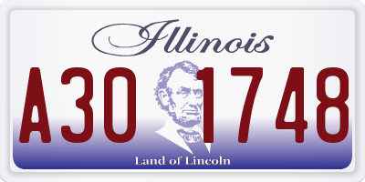 IL license plate A301748