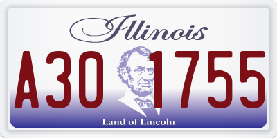 IL license plate A301755
