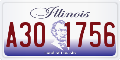 IL license plate A301756