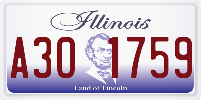 IL license plate A301759