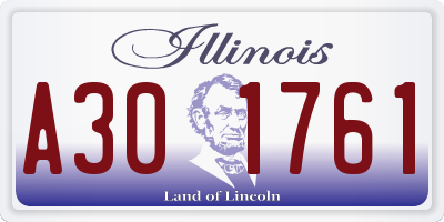 IL license plate A301761