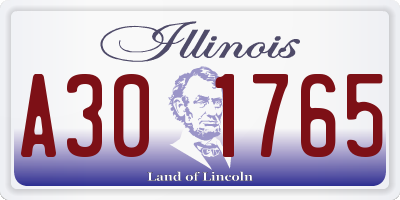 IL license plate A301765