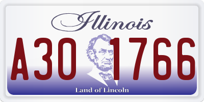 IL license plate A301766