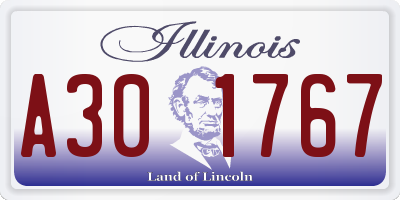 IL license plate A301767