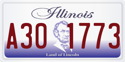 IL license plate A301773