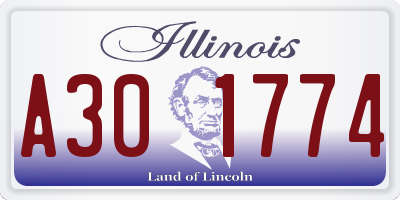 IL license plate A301774