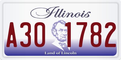 IL license plate A301782