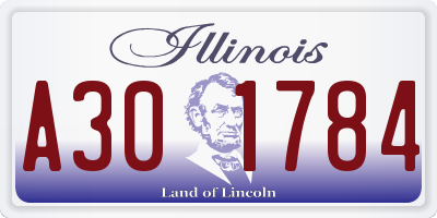 IL license plate A301784
