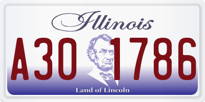 IL license plate A301786