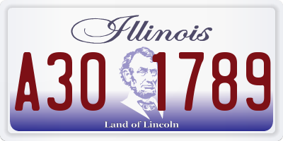 IL license plate A301789