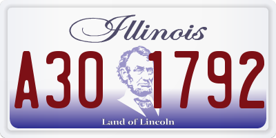IL license plate A301792