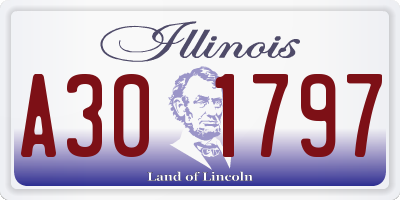 IL license plate A301797
