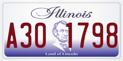 IL license plate A301798