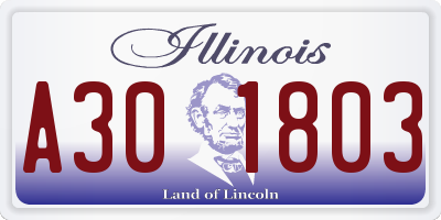 IL license plate A301803