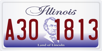 IL license plate A301813
