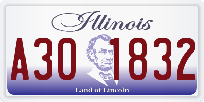 IL license plate A301832