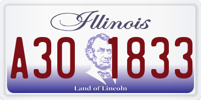 IL license plate A301833
