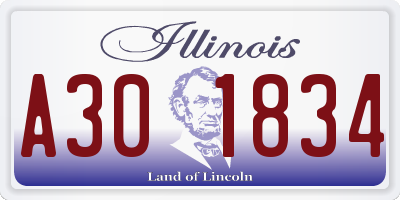 IL license plate A301834