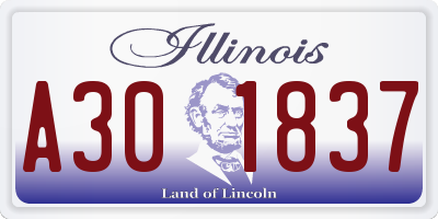 IL license plate A301837