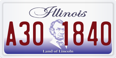 IL license plate A301840