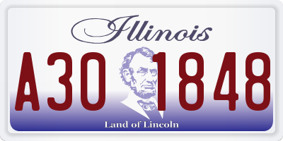 IL license plate A301848